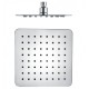 8 inch Square Chrome Bottom Water Inlet Twin Shower Set With Mixer